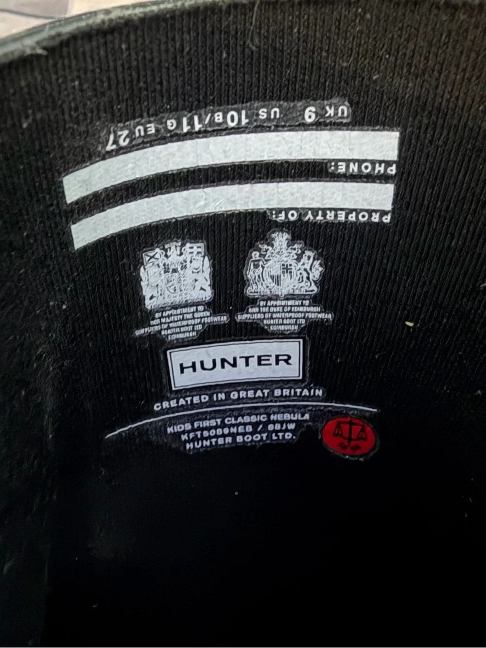 NWOT Hunter | Kids First Classic Rain Boots | UK 9